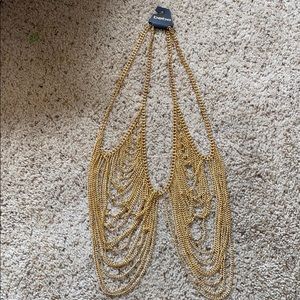 Bebe gold body chain necklace